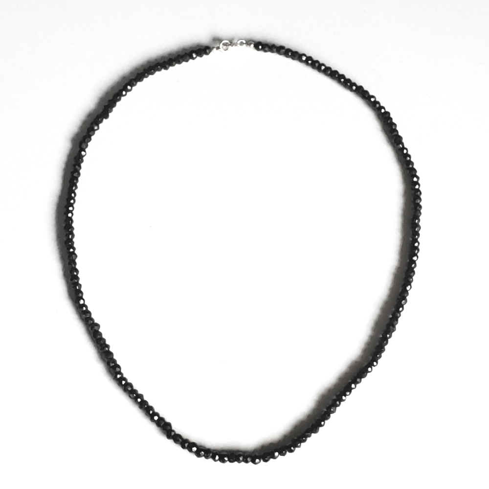 ⚫ Black Spinel Faceted Bead Necklace
